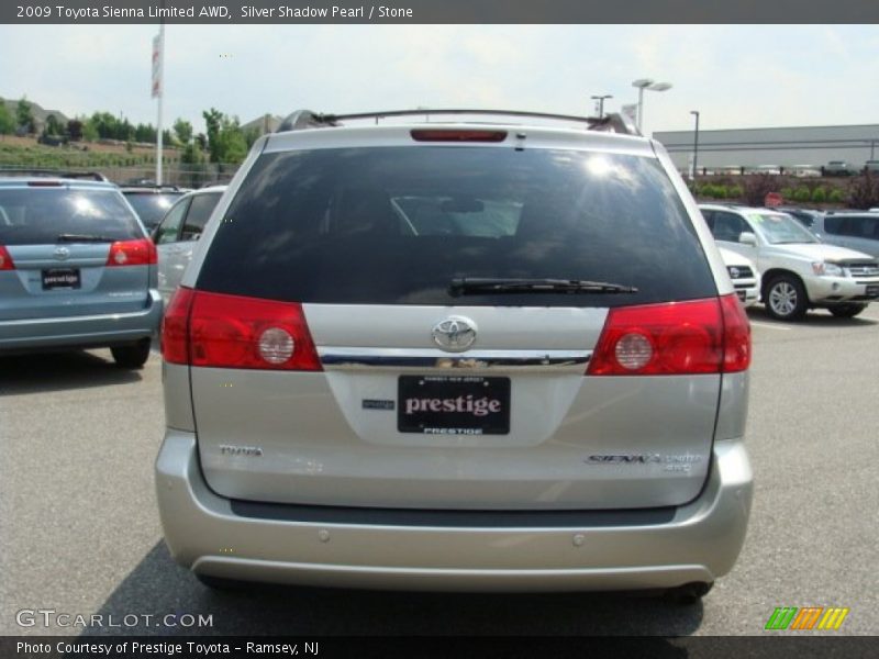 Silver Shadow Pearl / Stone 2009 Toyota Sienna Limited AWD