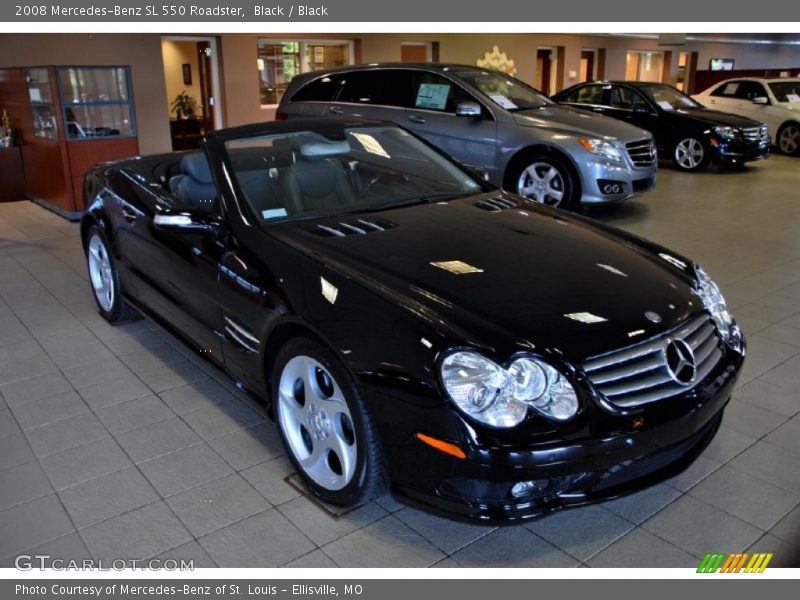 Black / Black 2008 Mercedes-Benz SL 550 Roadster