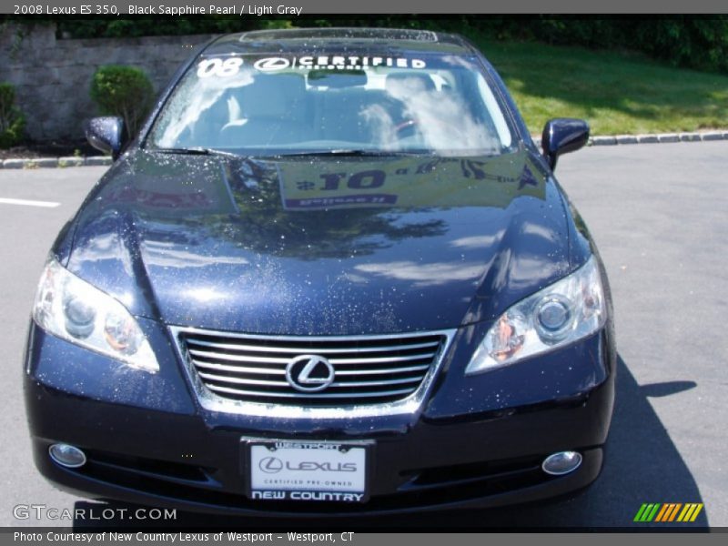 Black Sapphire Pearl / Light Gray 2008 Lexus ES 350