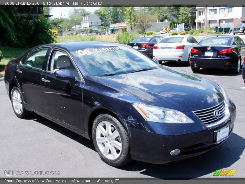 Black Sapphire Pearl / Light Gray 2008 Lexus ES 350