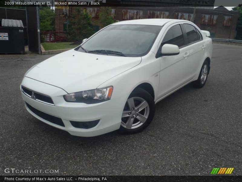 Wicked White Satin / Black 2009 Mitsubishi Lancer ES