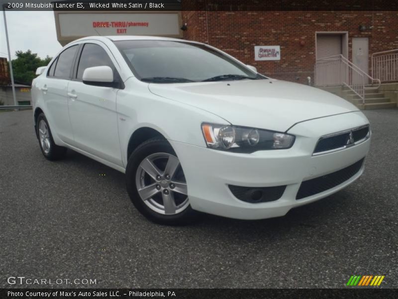 Wicked White Satin / Black 2009 Mitsubishi Lancer ES