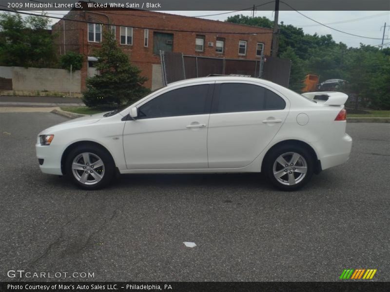 Wicked White Satin / Black 2009 Mitsubishi Lancer ES