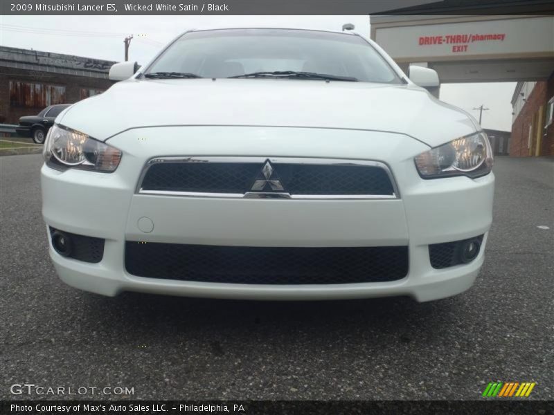 Wicked White Satin / Black 2009 Mitsubishi Lancer ES