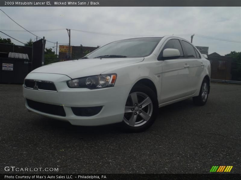 Wicked White Satin / Black 2009 Mitsubishi Lancer ES