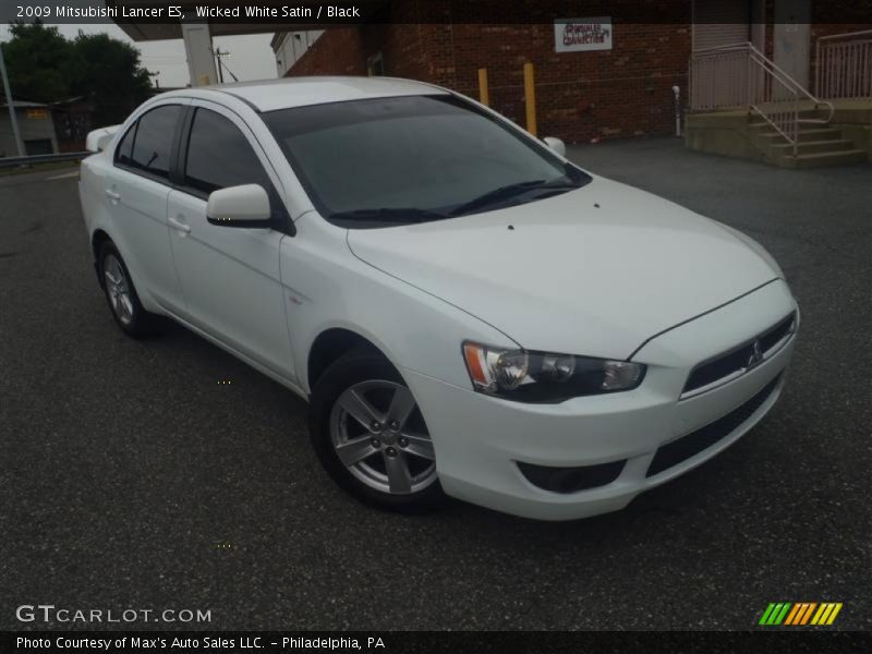 Wicked White Satin / Black 2009 Mitsubishi Lancer ES