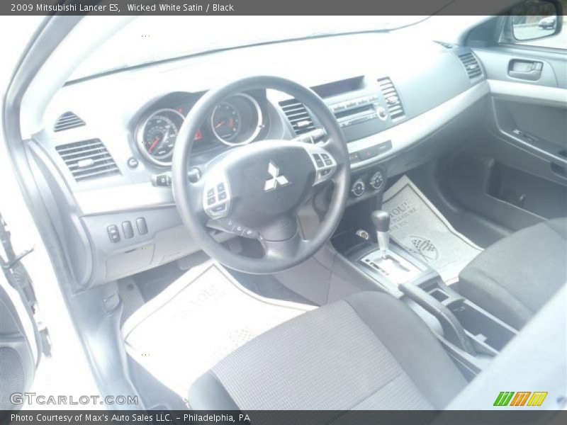 Wicked White Satin / Black 2009 Mitsubishi Lancer ES