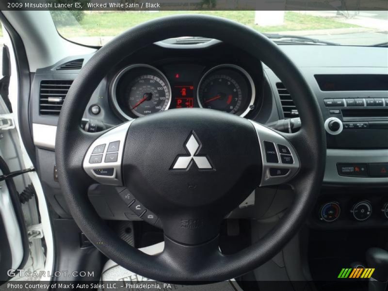 Wicked White Satin / Black 2009 Mitsubishi Lancer ES