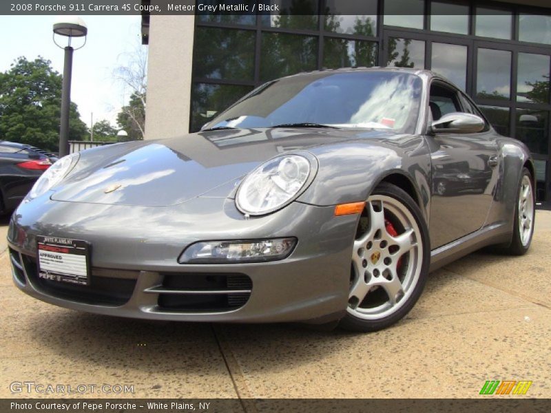 Meteor Grey Metallic / Black 2008 Porsche 911 Carrera 4S Coupe