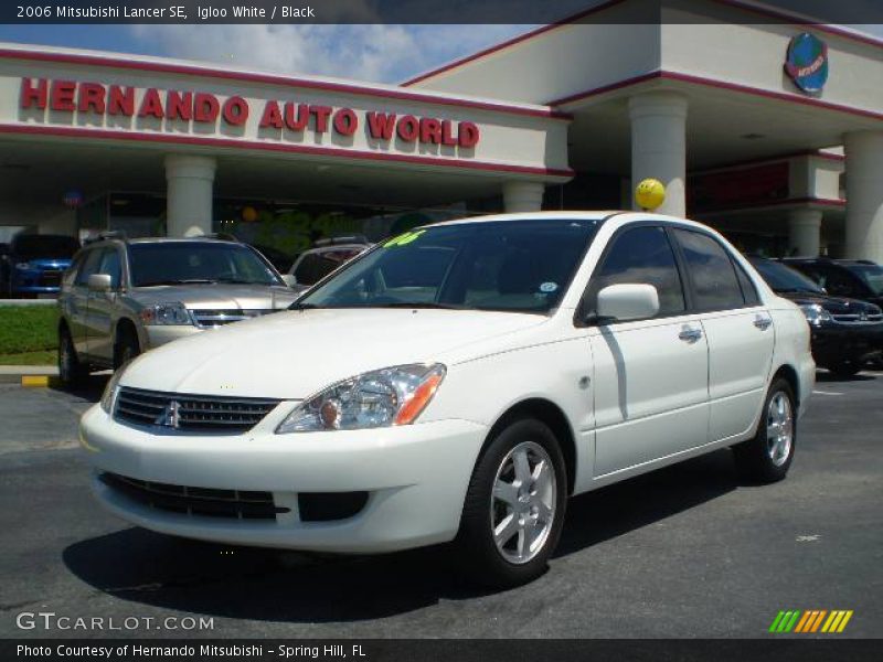 Igloo White / Black 2006 Mitsubishi Lancer SE