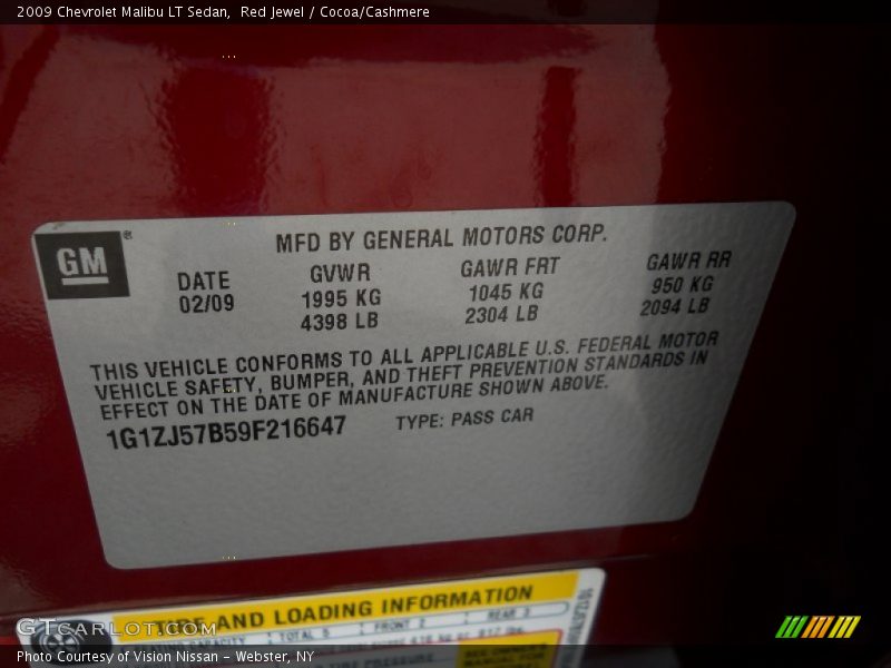 Red Jewel / Cocoa/Cashmere 2009 Chevrolet Malibu LT Sedan