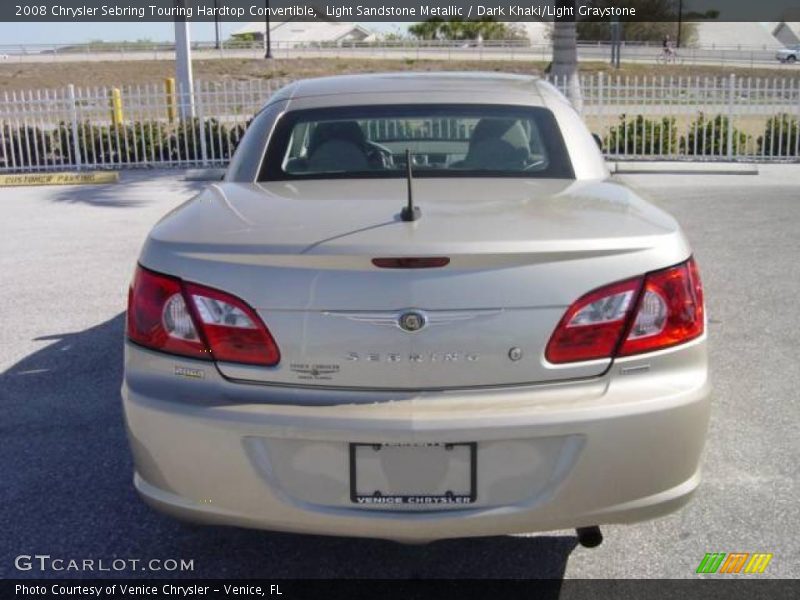 Light Sandstone Metallic / Dark Khaki/Light Graystone 2008 Chrysler Sebring Touring Hardtop Convertible