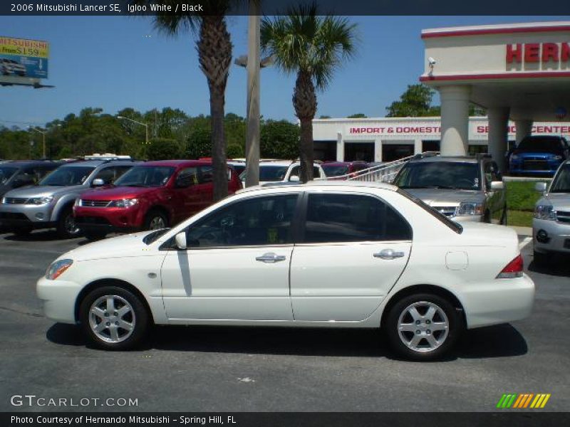 Igloo White / Black 2006 Mitsubishi Lancer SE