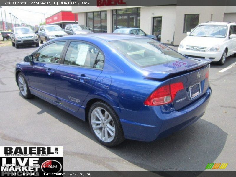 Fiji Blue Pearl / Black 2008 Honda Civic Si Sedan