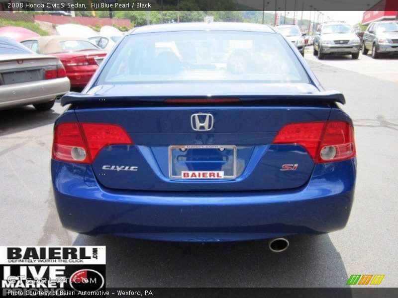 Fiji Blue Pearl / Black 2008 Honda Civic Si Sedan
