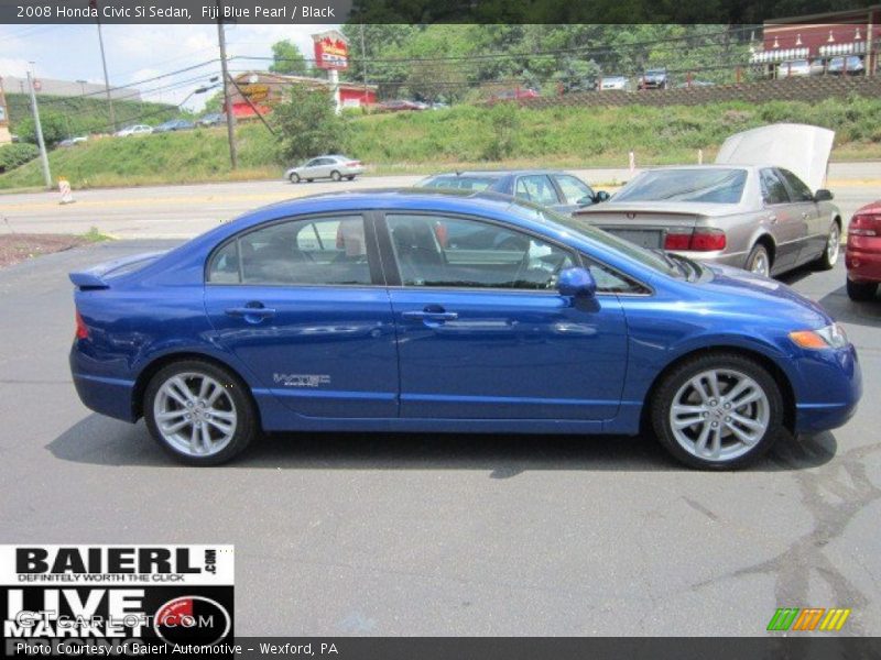 Fiji Blue Pearl / Black 2008 Honda Civic Si Sedan
