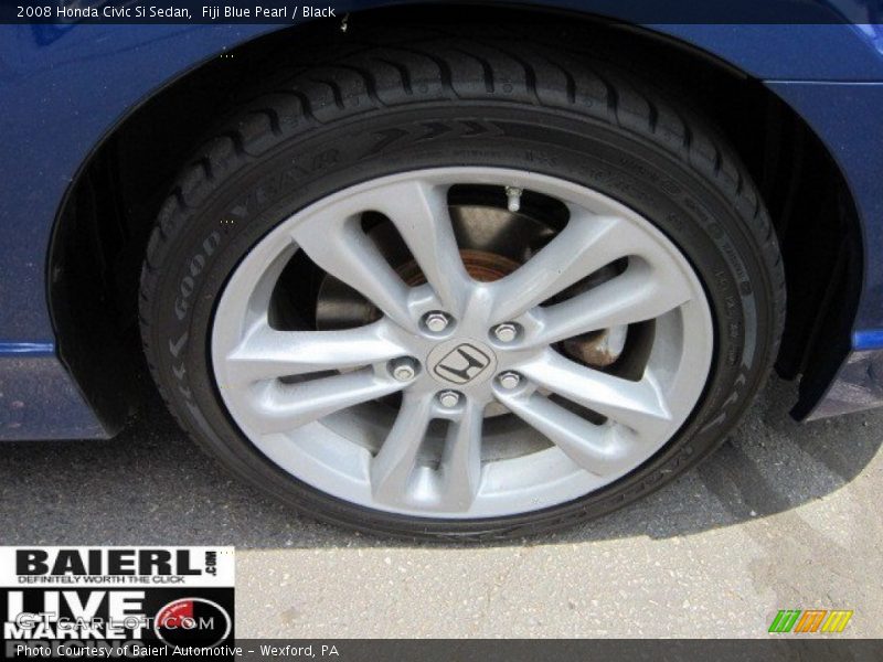 Fiji Blue Pearl / Black 2008 Honda Civic Si Sedan