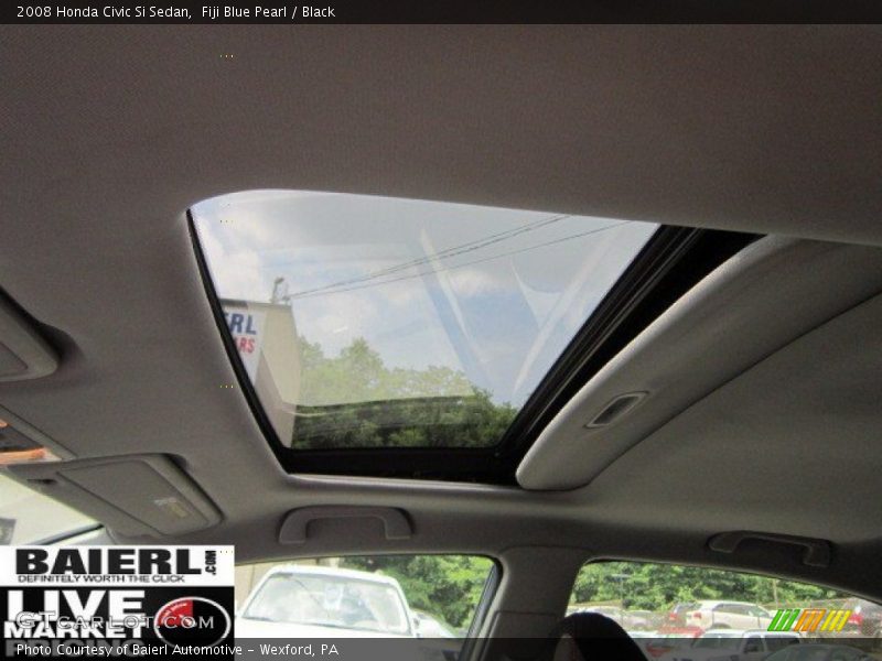 Fiji Blue Pearl / Black 2008 Honda Civic Si Sedan