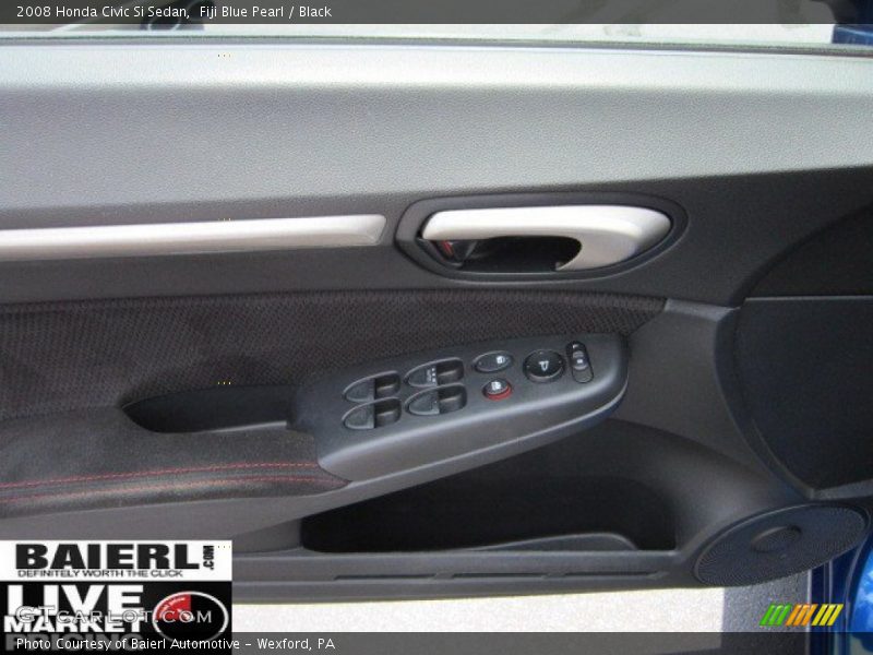 Fiji Blue Pearl / Black 2008 Honda Civic Si Sedan