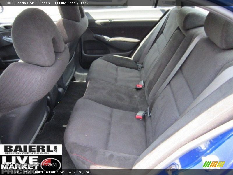 Fiji Blue Pearl / Black 2008 Honda Civic Si Sedan