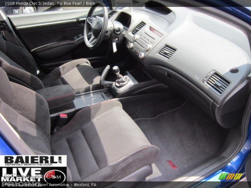 Fiji Blue Pearl / Black 2008 Honda Civic Si Sedan