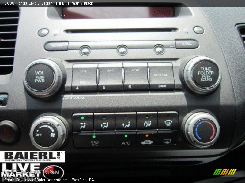 Fiji Blue Pearl / Black 2008 Honda Civic Si Sedan