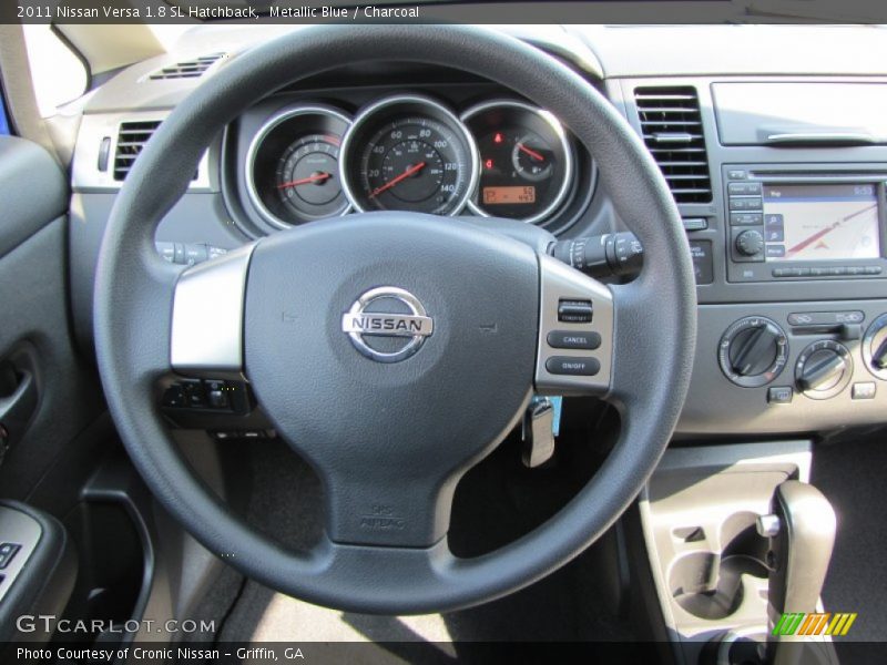 Metallic Blue / Charcoal 2011 Nissan Versa 1.8 SL Hatchback