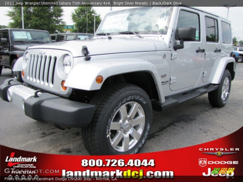 Bright Silver Metallic / Black/Dark Olive 2011 Jeep Wrangler Unlimited Sahara 70th Anniversary 4x4