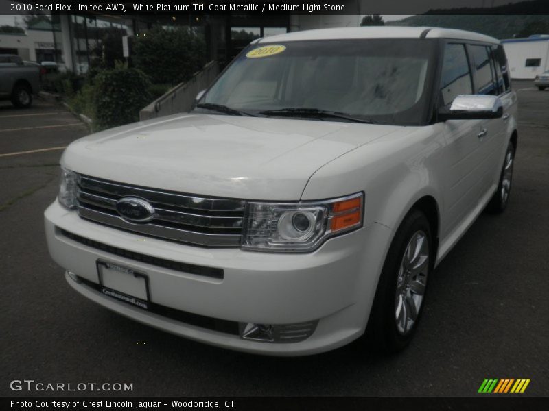 White Platinum Tri-Coat Metallic / Medium Light Stone 2010 Ford Flex Limited AWD