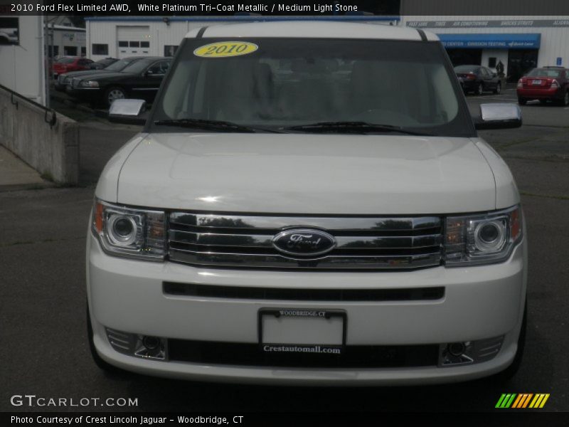 White Platinum Tri-Coat Metallic / Medium Light Stone 2010 Ford Flex Limited AWD