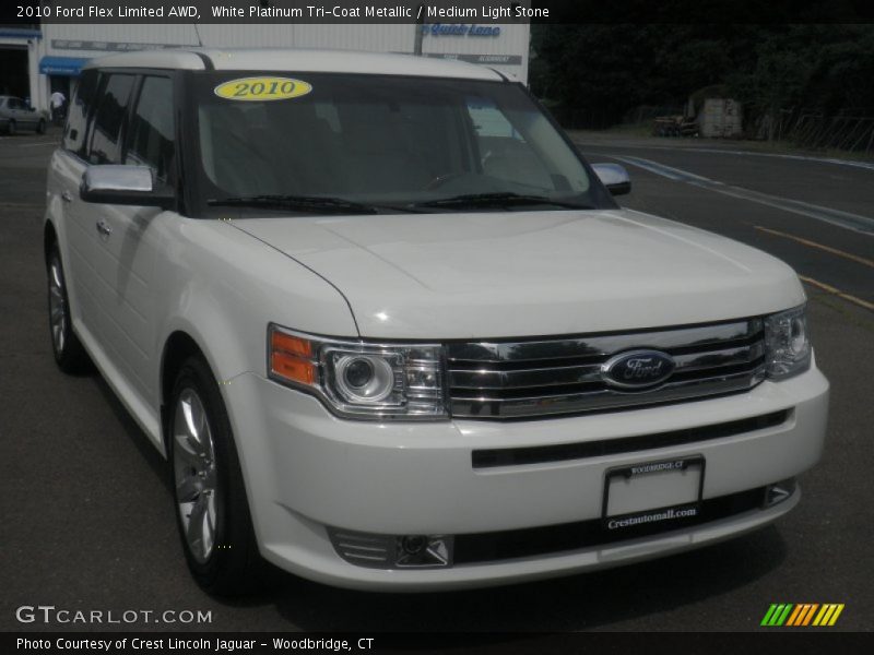 White Platinum Tri-Coat Metallic / Medium Light Stone 2010 Ford Flex Limited AWD