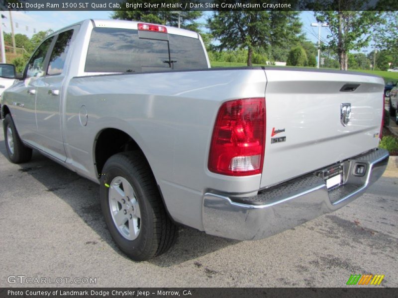 Bright Silver Metallic / Dark Slate Gray/Medium Graystone 2011 Dodge Ram 1500 SLT Quad Cab