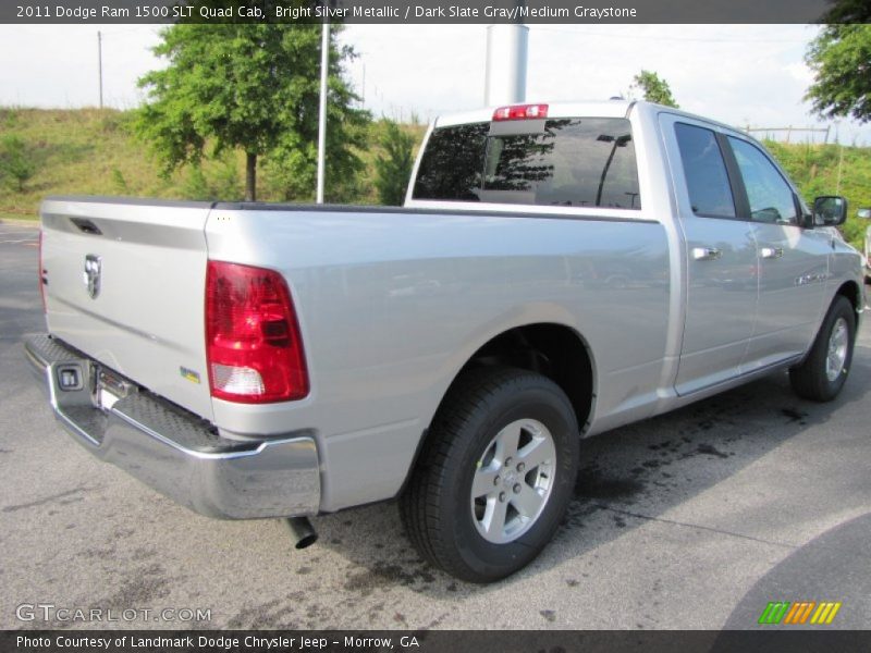 Bright Silver Metallic / Dark Slate Gray/Medium Graystone 2011 Dodge Ram 1500 SLT Quad Cab
