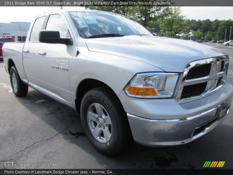 Bright Silver Metallic / Dark Slate Gray/Medium Graystone 2011 Dodge Ram 1500 SLT Quad Cab