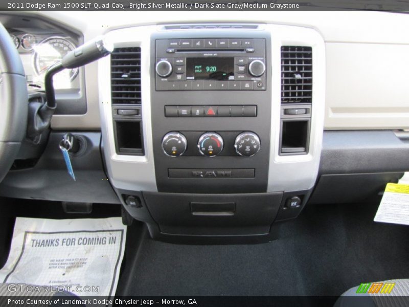 Bright Silver Metallic / Dark Slate Gray/Medium Graystone 2011 Dodge Ram 1500 SLT Quad Cab