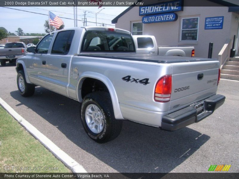 Bright Silver Metallic / Dark Slate Gray 2003 Dodge Dakota SXT Quad Cab 4x4