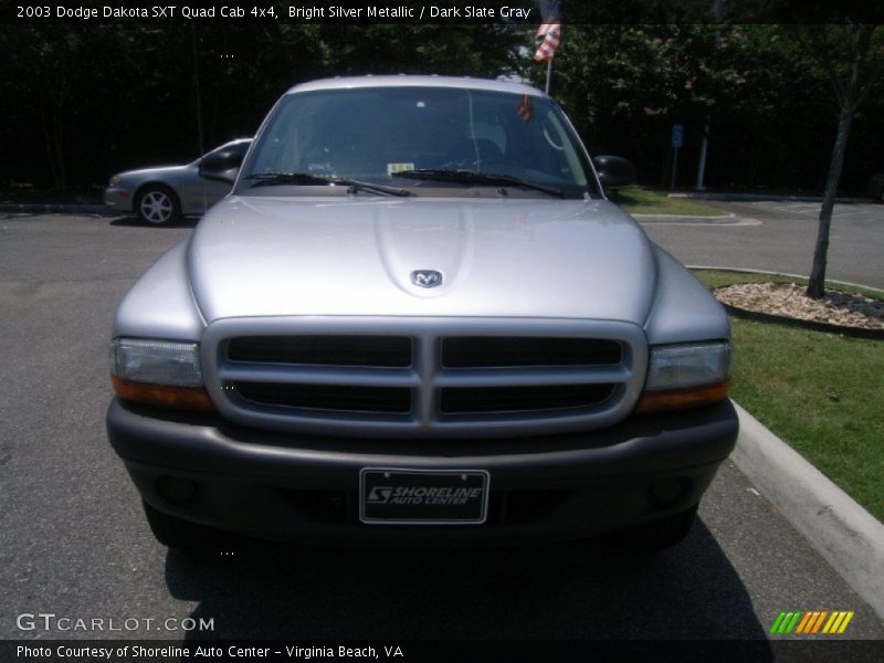 Bright Silver Metallic / Dark Slate Gray 2003 Dodge Dakota SXT Quad Cab 4x4