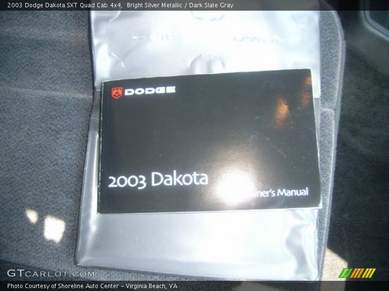 Bright Silver Metallic / Dark Slate Gray 2003 Dodge Dakota SXT Quad Cab 4x4