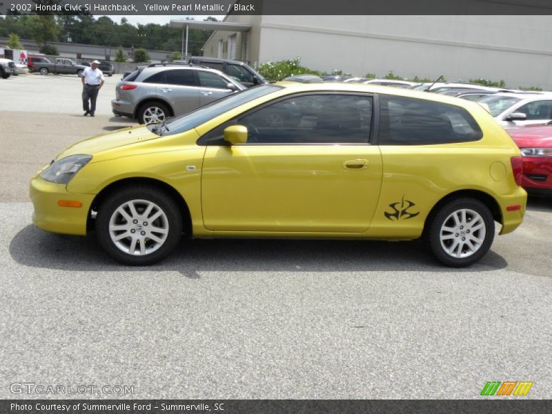 Yellow Pearl Metallic / Black 2002 Honda Civic Si Hatchback