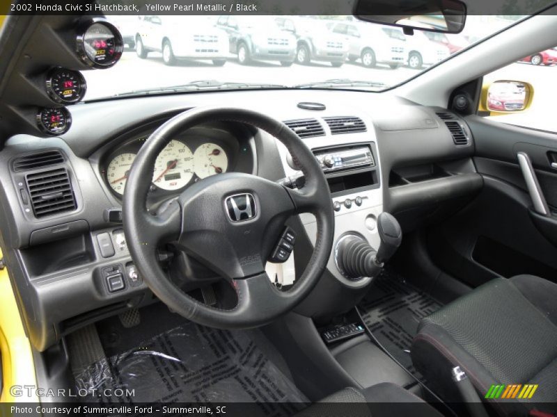 Yellow Pearl Metallic / Black 2002 Honda Civic Si Hatchback