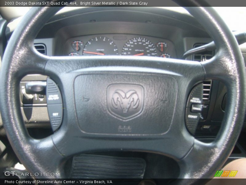 Bright Silver Metallic / Dark Slate Gray 2003 Dodge Dakota SXT Quad Cab 4x4