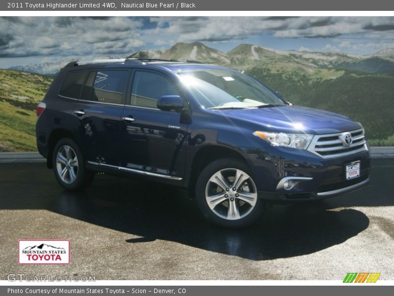 Nautical Blue Pearl / Black 2011 Toyota Highlander Limited 4WD