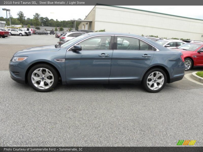 Steel Blue Metallic / Light Stone 2010 Ford Taurus SEL