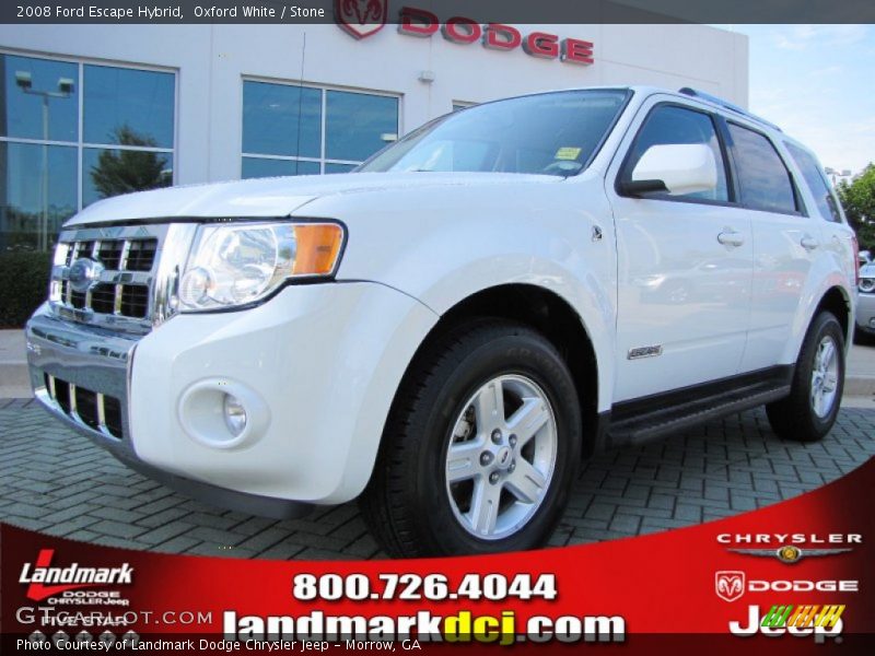 Oxford White / Stone 2008 Ford Escape Hybrid
