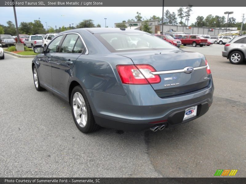 Steel Blue Metallic / Light Stone 2010 Ford Taurus SEL