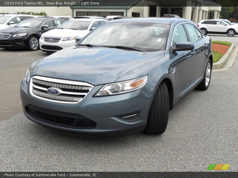 Steel Blue Metallic / Light Stone 2010 Ford Taurus SEL