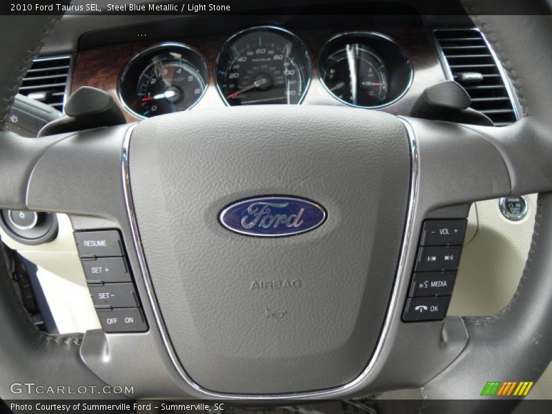 Steel Blue Metallic / Light Stone 2010 Ford Taurus SEL