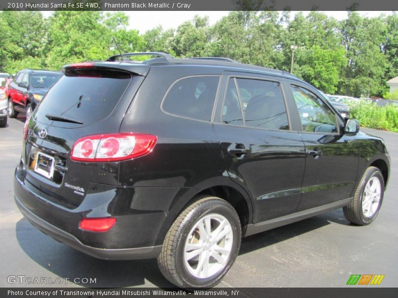 Phantom Black Metallic / Gray 2010 Hyundai Santa Fe SE 4WD