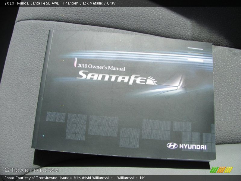 Phantom Black Metallic / Gray 2010 Hyundai Santa Fe SE 4WD