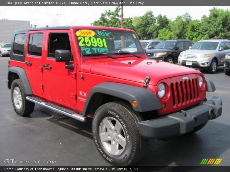 Flame Red / Dark Slate Gray/Med Slate Gray 2008 Jeep Wrangler Unlimited X 4x4